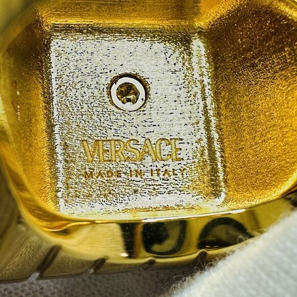 NIB Versace Medusa Head Square Ring 21 US 9.5 Gold Silver Tone Bicolor - Picture 12 of 14